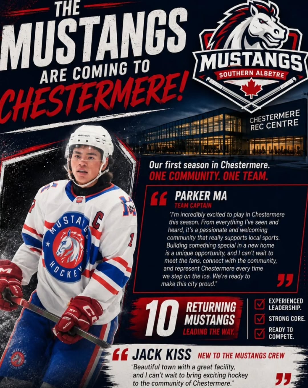 🏒 THE MUSTANGS ARE COMING TO CHESTERMERE!