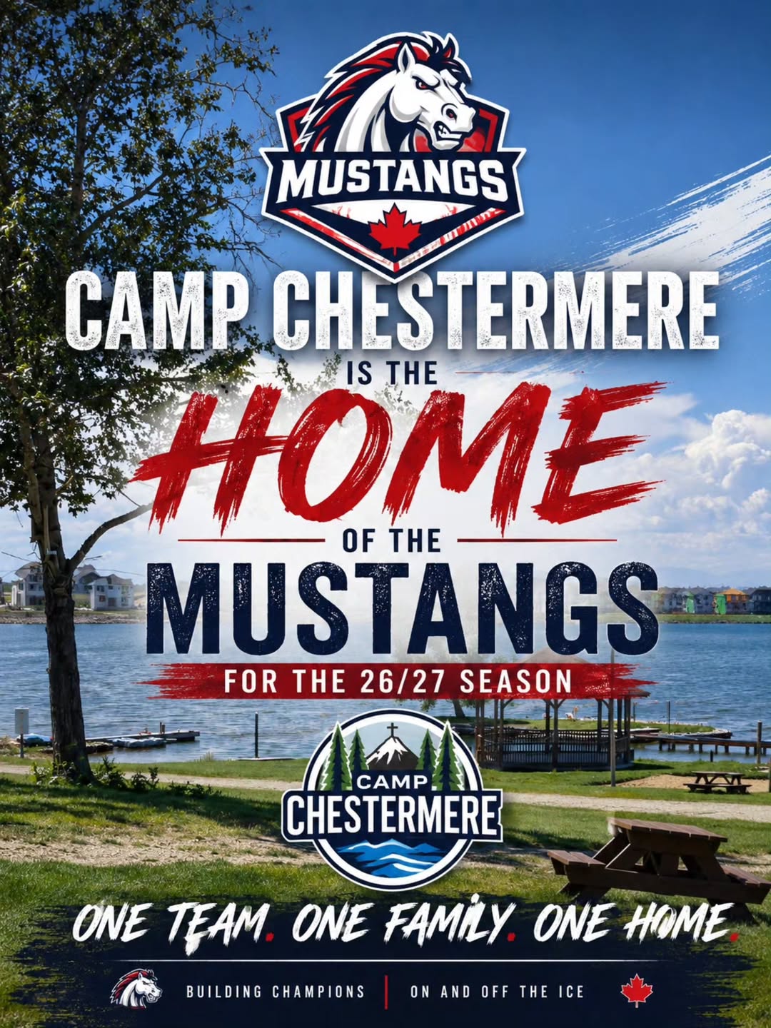 🏡 Camp Chestermere is the Official Team Housing Partner of the Chestermere Mustangs!