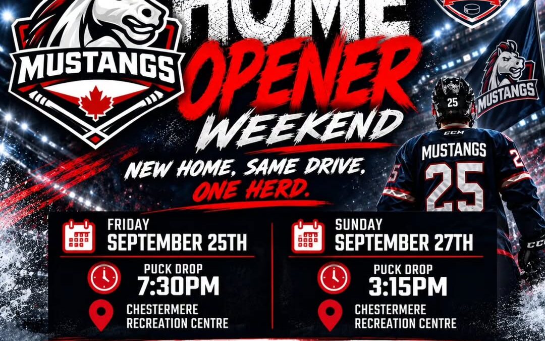 The Chestermere Mustangs are officially ready to open the doors to our new home, and we want to see Chestermere in the stands!