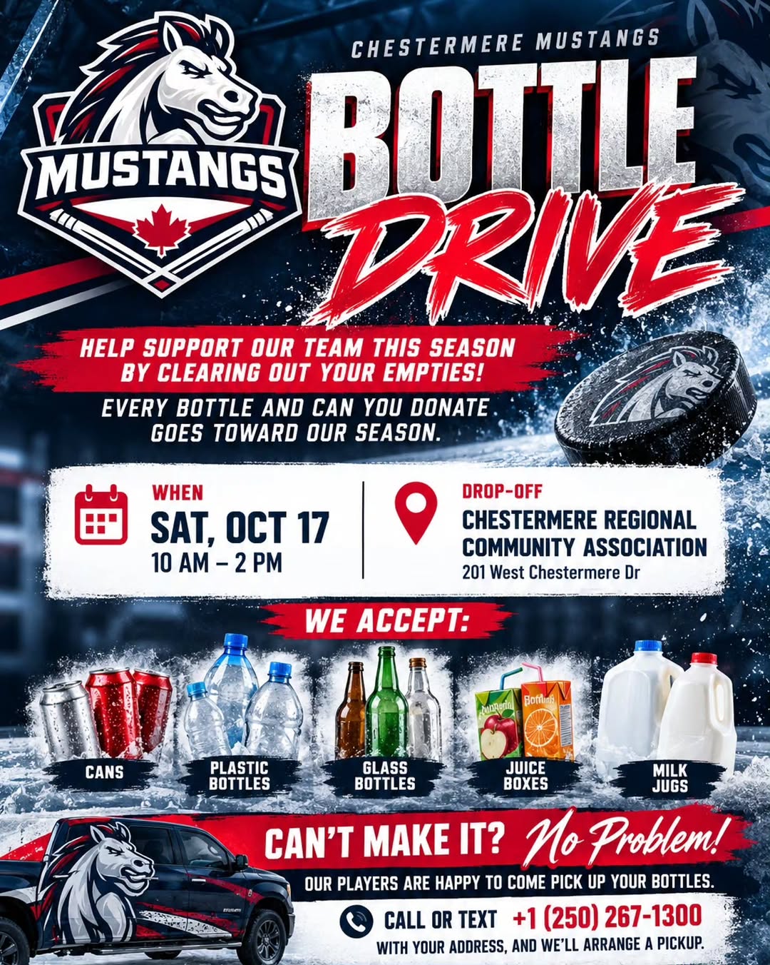 🐴 Chestermere Mustangs Bottle Drive!