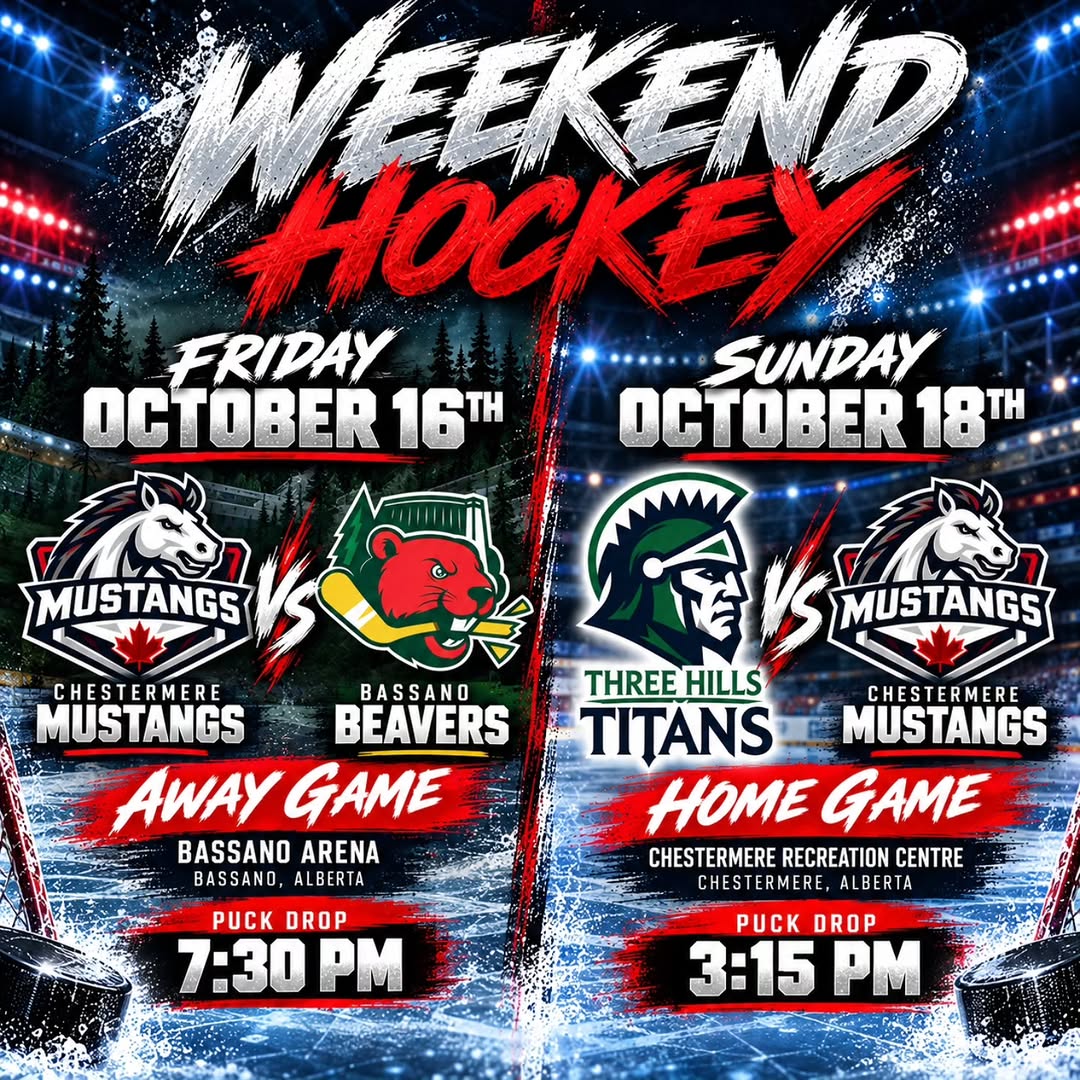 WEEKEND HOCKEY WITH YOUR CHESTERMERE MUSTANGS!